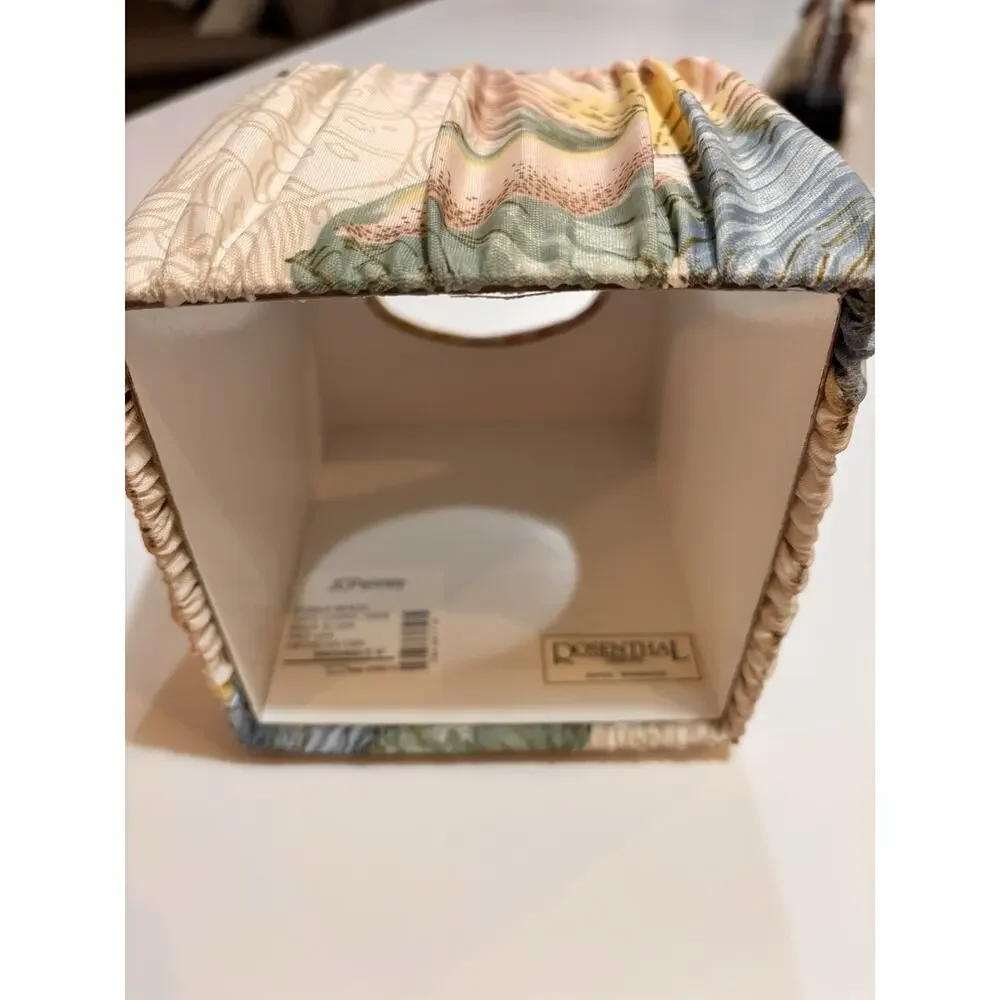 Vintage 90's classic style fabric material tissue square box cover peach floral